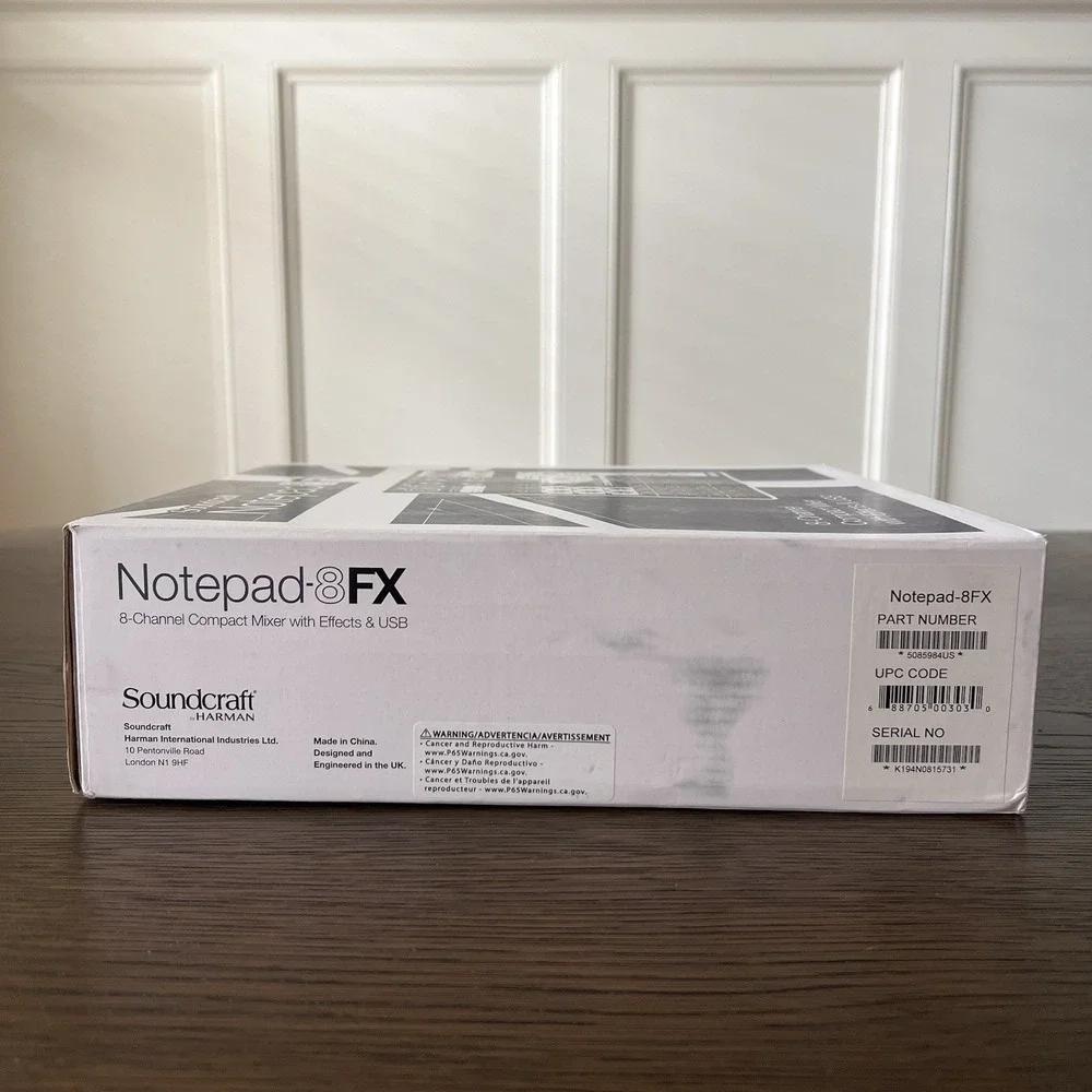 Soundcraft NOTEPAD-8FX 8 Channel Compact Mixer USB & Effects NEW‎